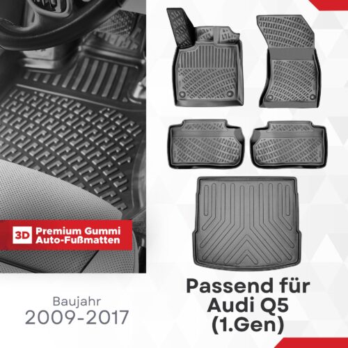 3D Fussmatten- und Kofferraumset Audi Q5 2008–2017