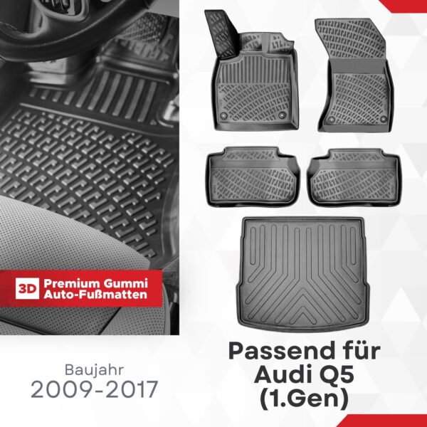 3D Fussmatten- und Kofferraumset Audi Q5 2008–2017