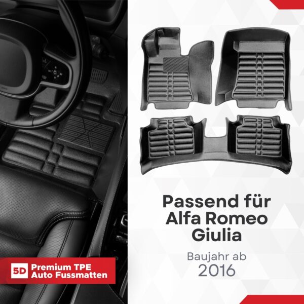 5D Fussmatten Alfa Romeo Giulia Facelift ab 2016