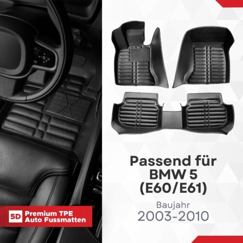5D Fussmatten BMW 5er (E60/E61) 2003–2010