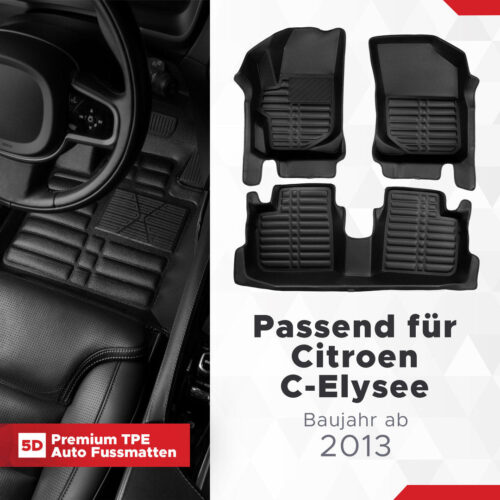 5D Fussmatten Citroen C-Elysee ab 2012