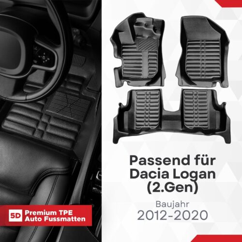 5D Fussmatten Dacia Logan (2. Gen) 2013–2020