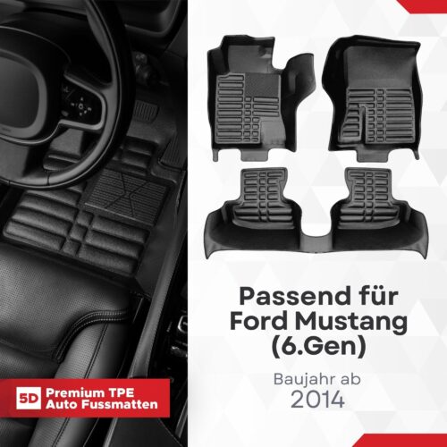 5D Fussmatten Ford Mustang (S550) 2014–2023