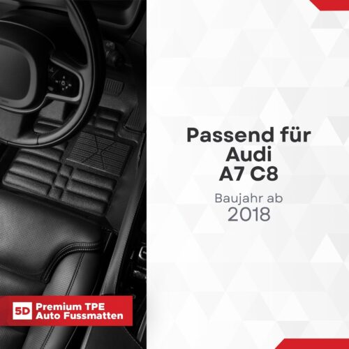 5D Fussmatten für Audi A7 (C8) ab 2018