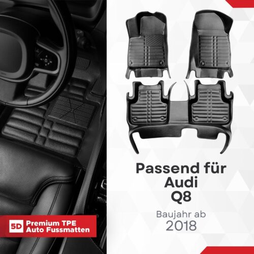 5D Fussmatten für Audi Q8 (4M) ab 2018