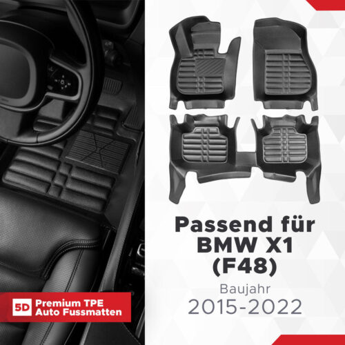 5D Fussmatten für BMW X1 (F48) 2015–2022