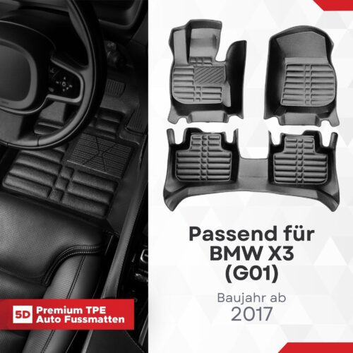 5D Fussmatten für BMW X3 (G01) 2017–2024