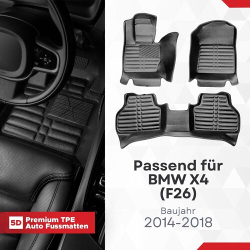 5D Fussmatten für BMW X4 (F26) 2014–2018