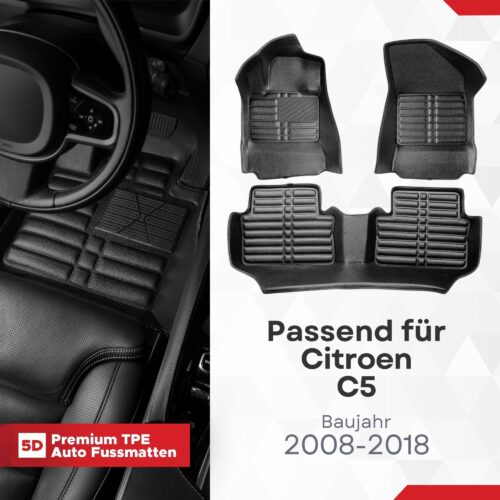 5D Fussmatten für Citroen C5 2008–2018