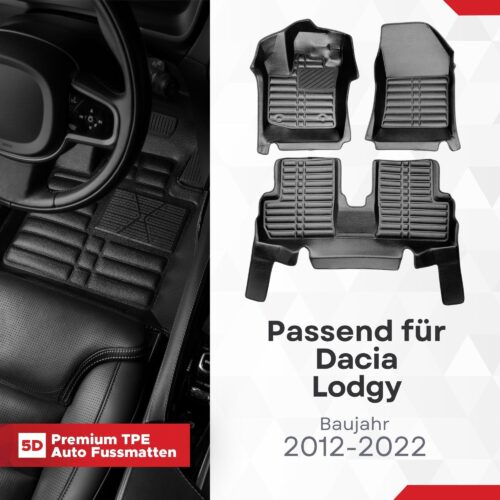 5D Fussmatten für Dacia Lodgy 2012–2022