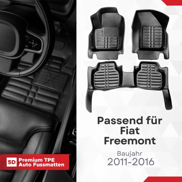 5D Fussmatten für Fiat Freemont 2011–2016