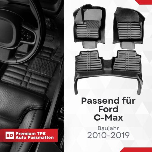 5D Fussmatten für Ford C-Max 2010–2019