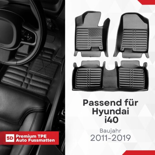 5D Fussmatten für Hyundai i40 2011–2019