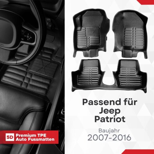 5D Fussmatten für Jeep Patriot 2007–2016