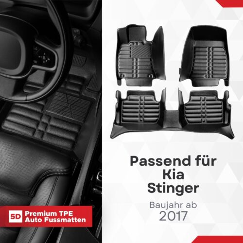 5D Fussmatten für Kia Stinger 2017–2023