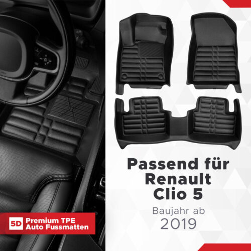 5D Fussmatten für Renault Clio 5 ab 2019