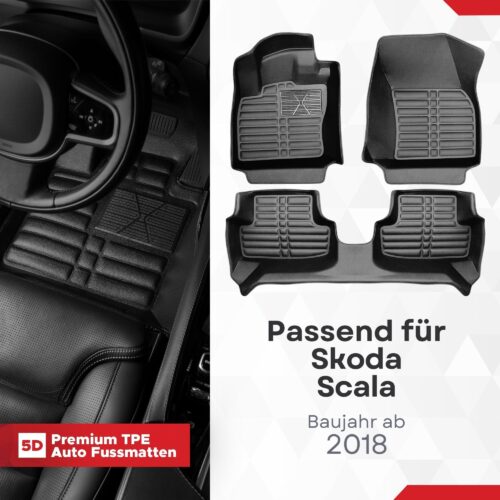 5D Fussmatten für Skoda Scala ab 2019