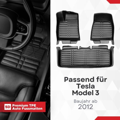 5D Fussmatten für Tesla Model S 2012–2021