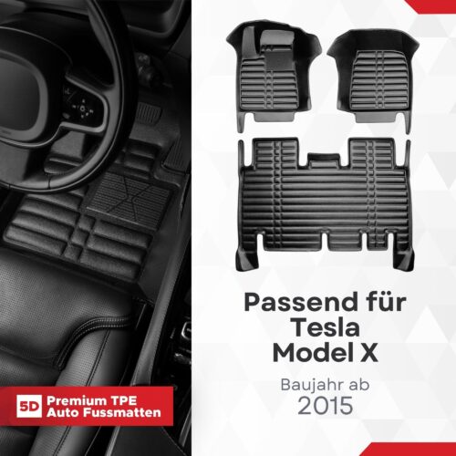 5D Fussmatten für Tesla Model X 2015–2021