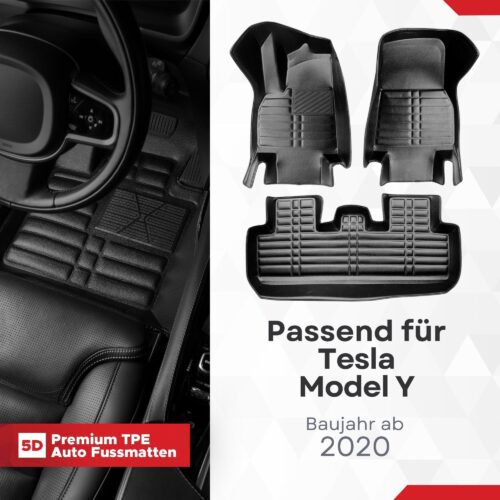 5D Fussmatten für Tesla Model Y 2020–2025