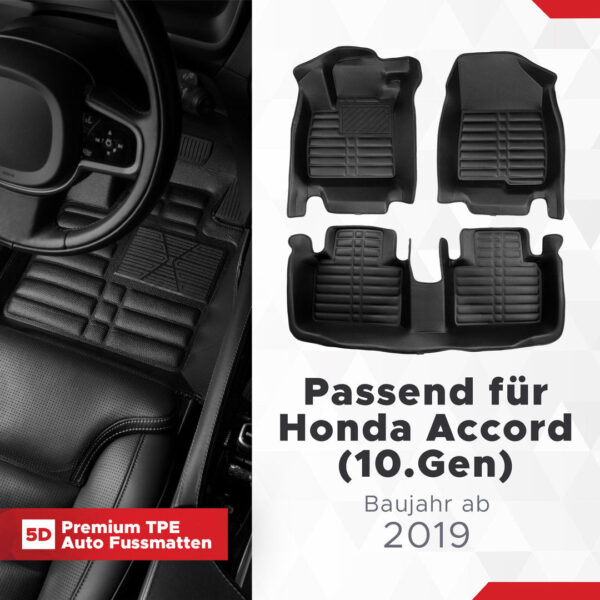 5D Fussmatten Honda Accord (10. Gen) 2019–2024