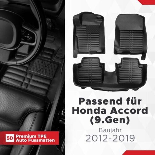 5D Fussmatten Honda Accord (9. Gen) 2012–2019
