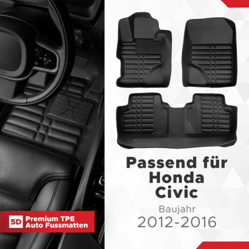 5D Fussmatten Honda Civic (9. Gen) 2012–2017