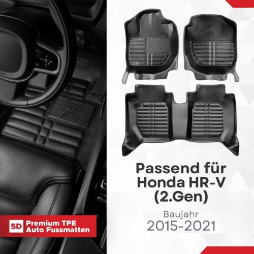 5D Fussmatten Honda HR-V (2. Gen) 2015–2021