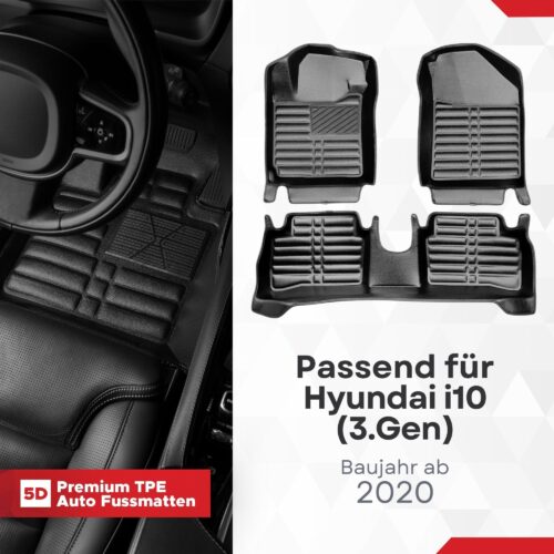 5D Fussmatten Hyundai i10 (3. Gen) ab 2019