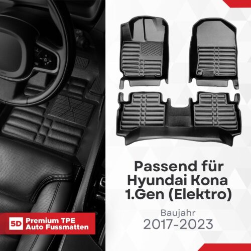 5D Fussmatten Hyundai Kona Elektro 2017–2023