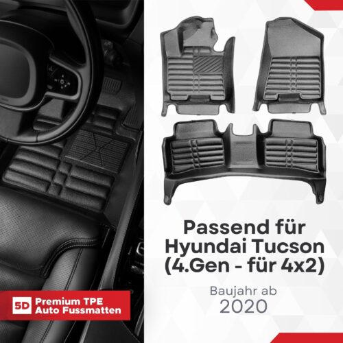 5D Fussmatten Hyundai Tucson (NX4) (für 4x2) 2020–2024