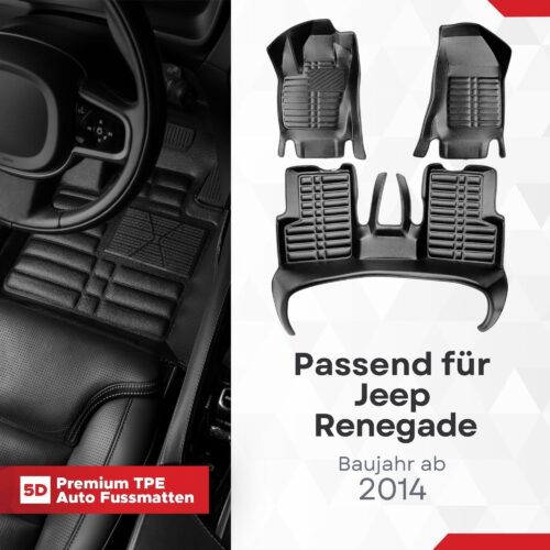 5D Fussmatten Jeep Renegade (BU) Facelift 2014–2025