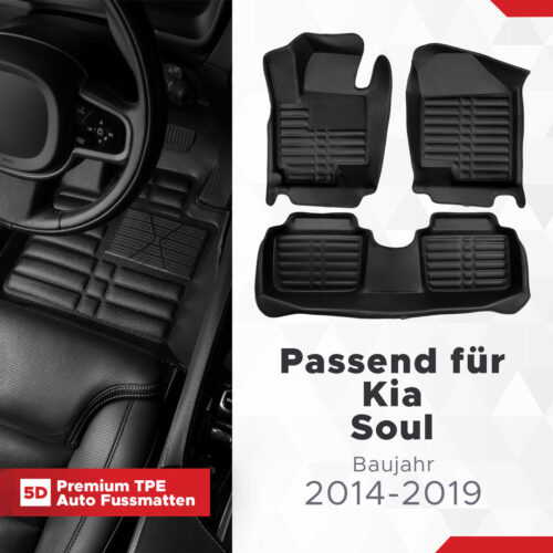 5D Fussmatten Kia Soul (2. Gen) 2014–2019