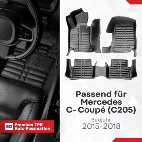 5D Fussmatten Mercedes C-Coupe (C205) 2015–2023