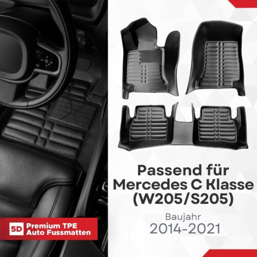 5D Fussmatten Mercedes C-Klasse (W205/S205) 2014–2021