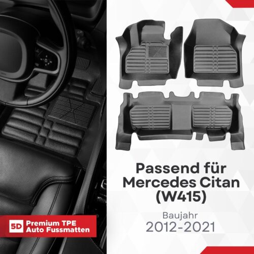 5D Fussmatten Mercedes Citan (W415) 2012–2021