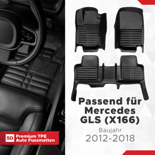 5D Fussmatten Mercedes GL/GLS (X166) 2012–2019