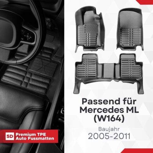 5D Fussmatten Mercedes ML (W164) 2005–2011