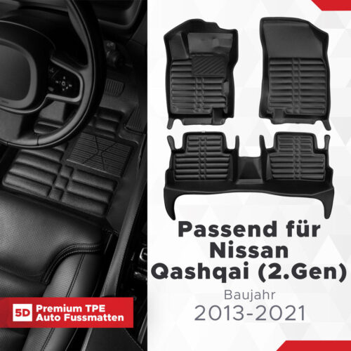 5D Fussmatten Nissan Qashqai (J11) 2014–2021