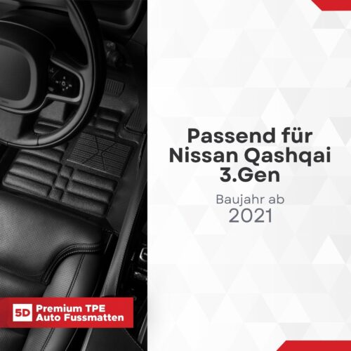 5D Fussmatten Nissan Qashqai (J12) ab 2021