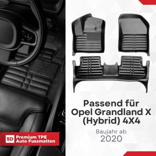 5D Fussmatten Opel Grandland X (Hybrid4) 2020–2024