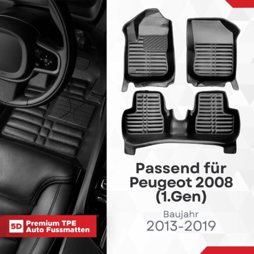 5D Fussmatten Peugeot 2008 (1. Gen) 2013–2019