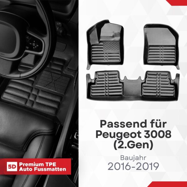 5D Fussmatten Peugeot 3008 (2. Gen) 2016–2024