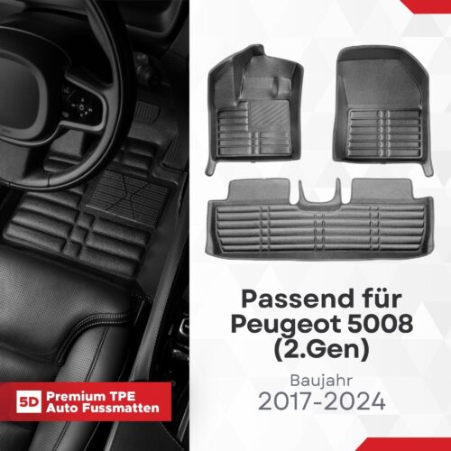 5D Fussmatten Peugeot 5008 (2. Gen) 2017–2024