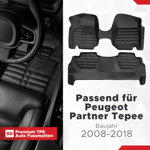 5D Fussmatten Peugeot Partner Tepee 2008–2018