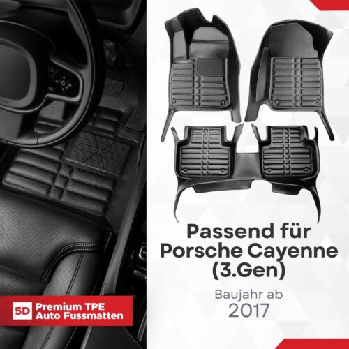 5D Fussmatten Porsche Cayenne (9YA) ab 2017