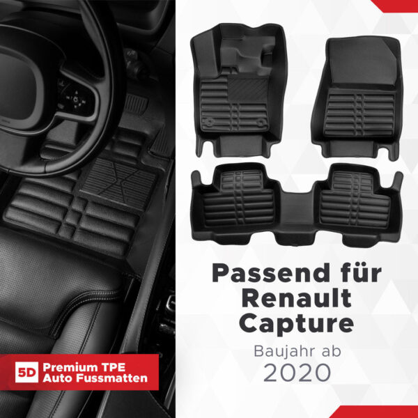 5D Fussmatten Renault Captur 2 ab 2020