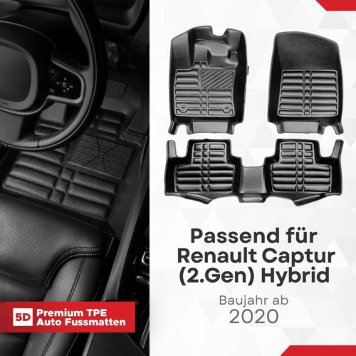 5D Fussmatten Renault Captur (2. Gen) ab 2020