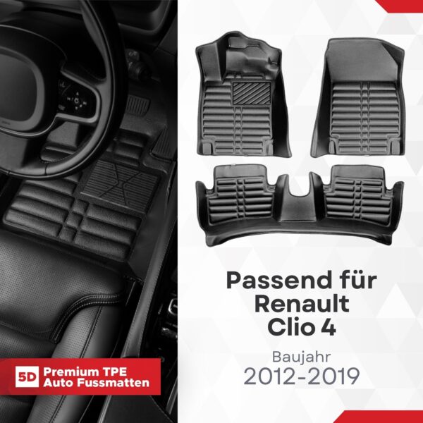 5D Fussmatten Renault Clio 4 2012–2019