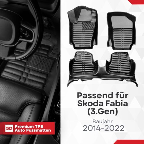 5D Fussmatten Skoda Fabia (3. Gen) 2014–2022